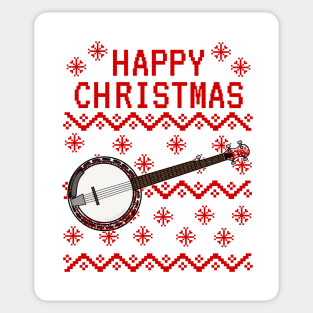 Banjo Ugly Christmas Banjoist Folk Musician Sticker